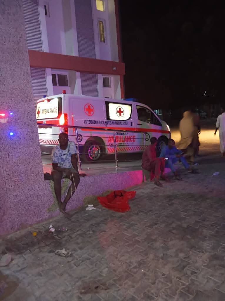Borno SEMSAS ambulance conveying injured victims to the hospital.